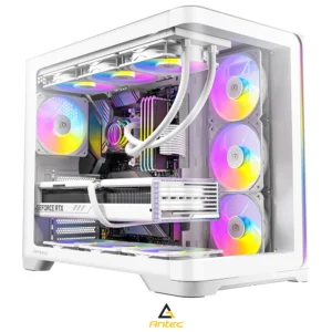 case antec c5 curve dual chamber argb 4 fans white