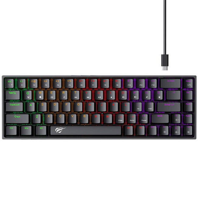 CLAVIER MECANIQUE GAMING HAVIT KB881L RED SWITCH 65% (BLACK)